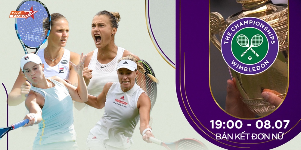 Lịch thi đấu, trực tiếp bán kết đơn nữ Wimbledon hôm nay (8/7/2021)