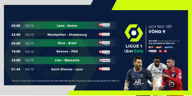 Lịch trực tiếp Ngoại hạng Anh, Ligue 1, Serie A, La Liga, Bundesliga từ ngày 2-4/10