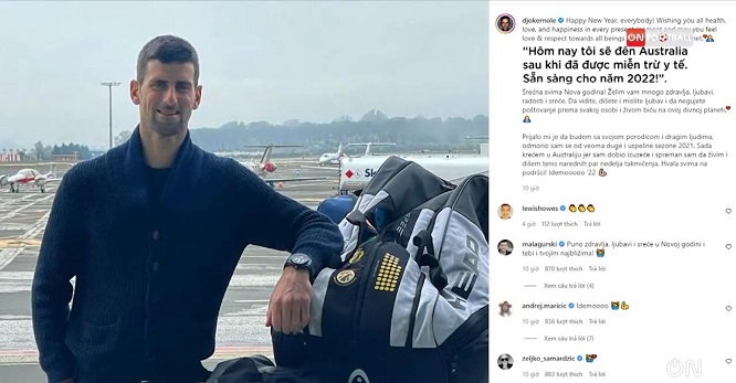 Djokovic tham du Australian Open