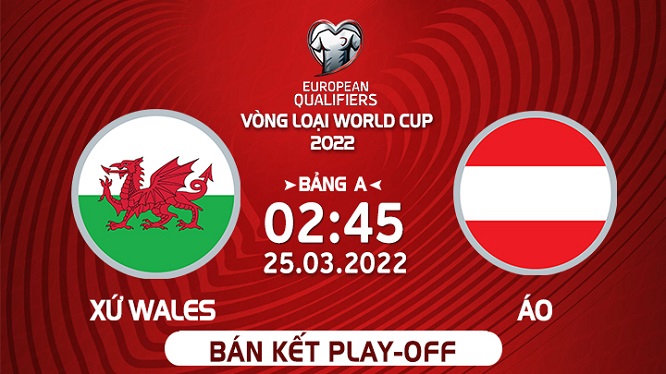 Link xem trực tiếp bóng đá Xứ Wales vs Áo, play-off World Cup khu vực châu Âu