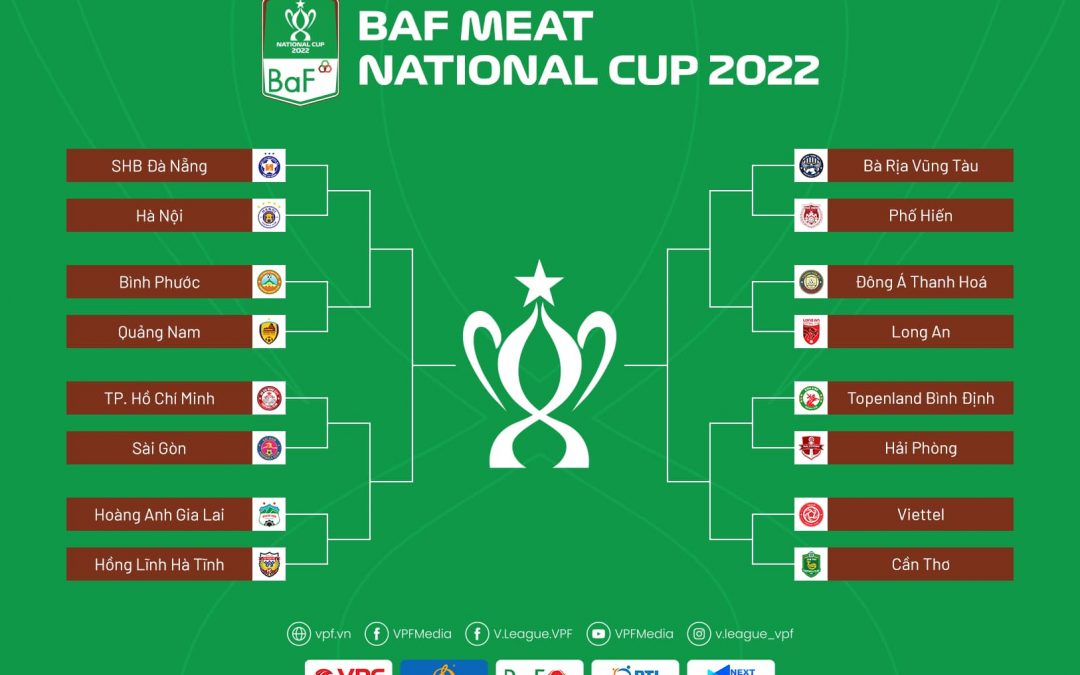 Các cặp đấu vòng 1/8 Cúp Quốc gia - BaF Meat 2022