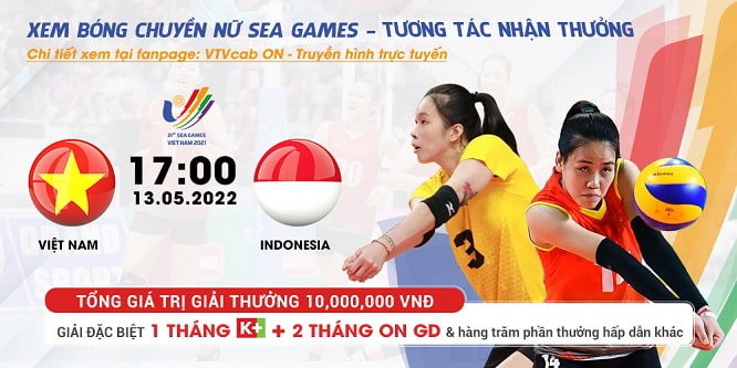 Link xem trực tiếp bóng chuyền ĐT Việt Nam và Indonesia, truyền hình tương tác duy nhất trên VTVcab ON