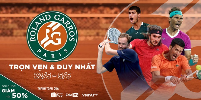 Xem trực tiếp Giải quần vợt Pháp mở rộng - Roland Garros trên kênh ON Sports và ON Sports News