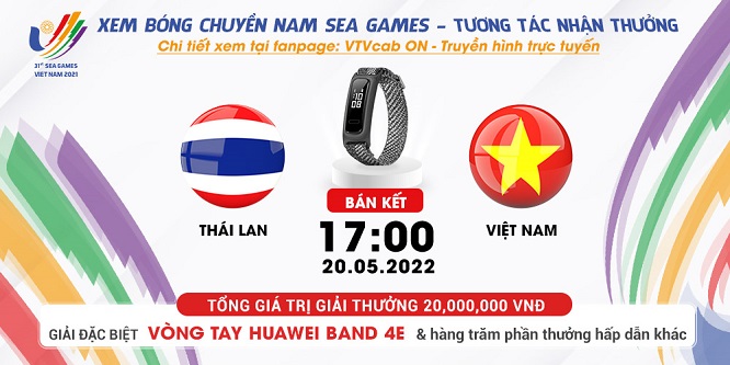 Xem trực tiếp Thái Lan vs Việt Nam, môn bóng chuyền nam SEA Games 31, truyền hình tương tác duy nhất trên VTVcab ON
