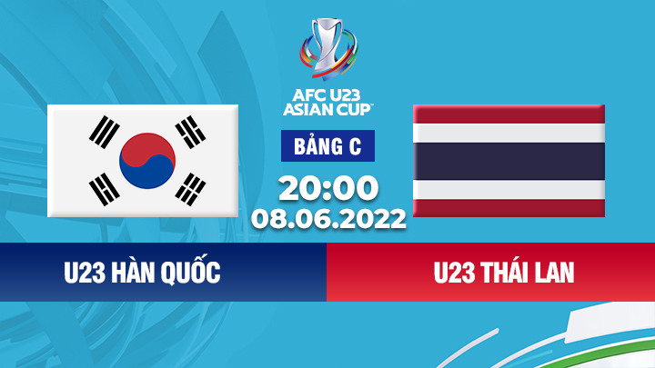 Link xem trực tiếp U23 Hàn Quốc vs. U23 Thái Lan trên VTV5, 20h ngày 08/06