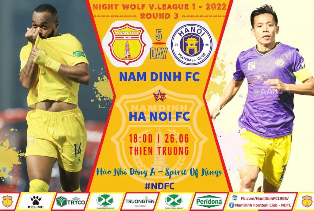 Xem trực tiếp bóng đá CLB Nam Định và Hà Nội, đá bù V.League vòng 3, trực tiếp trên VTVcab ON