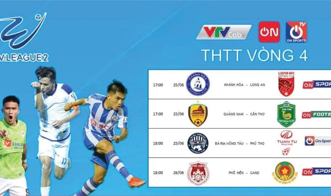 Lịch thi đấu, kênh trực tiếp V.League 1 và V.League 2 từ ngày 25-26/06