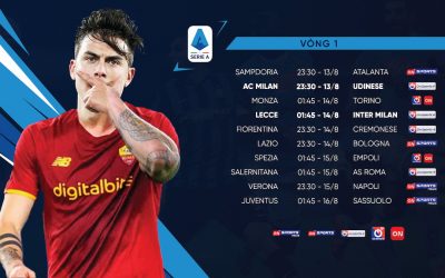 Lịch thi đấu và kênh trực tiếp bóng đá Ý – Serie A 2022/23 mới nhất