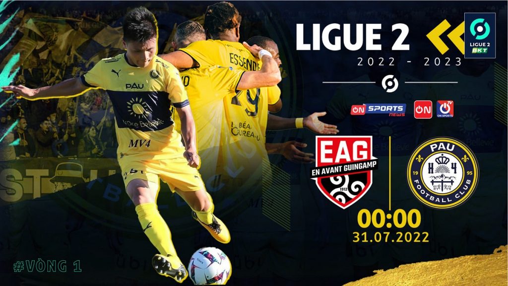 Guingamp vs. Pau FC, Ligue 1 vòng 1, xem trực tiếp Quang Hải ở đâu?