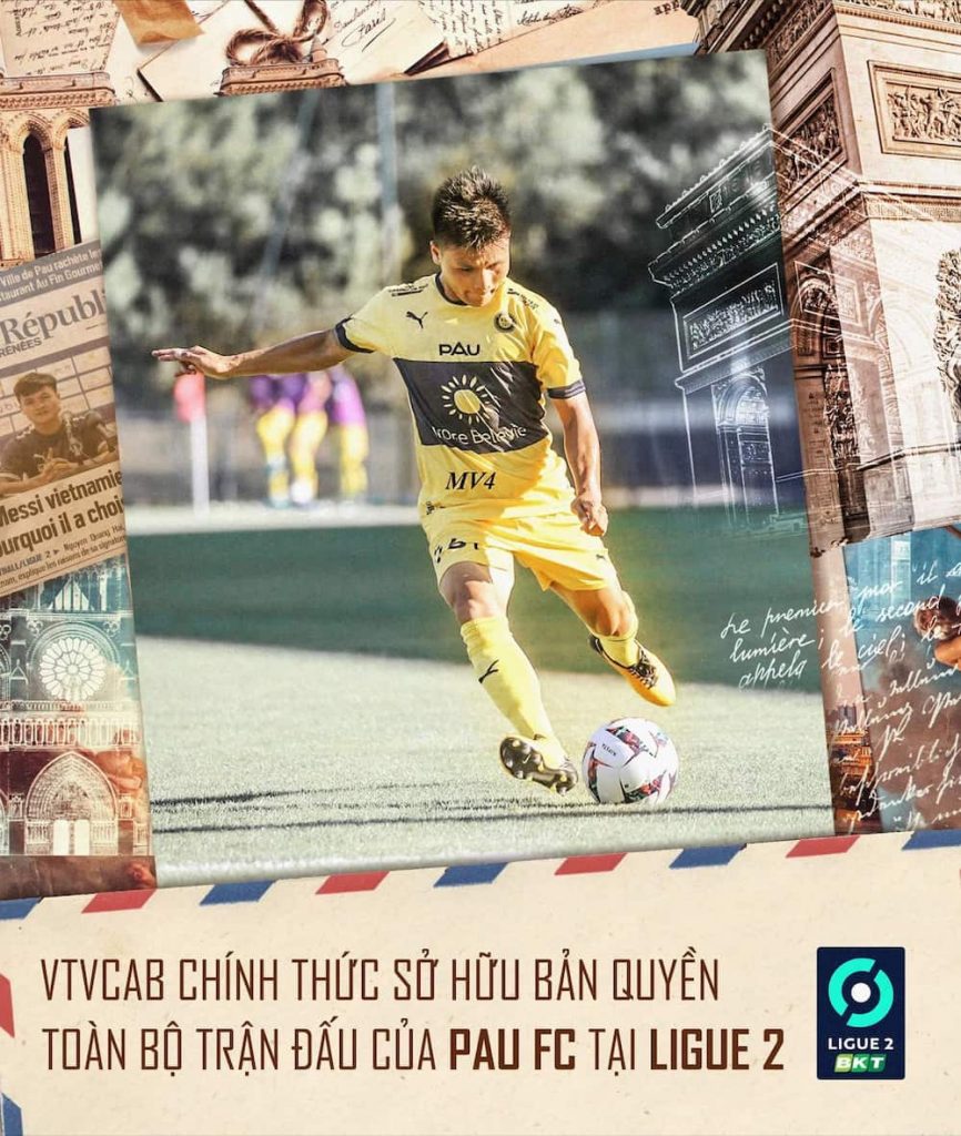VTVcab sở hữu bản quyền xem Quang Hải Pau FC, Ligue 2