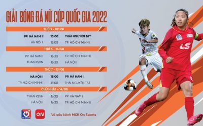 Lịch thi đấu và kênh trực tiếp Giải bóng đá nữ cúp quốc gia 2022