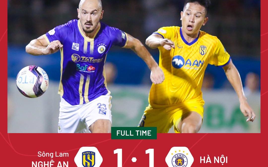 Kết quả SLNA 1-1 Hà Nội, V.League 1 vòng 14