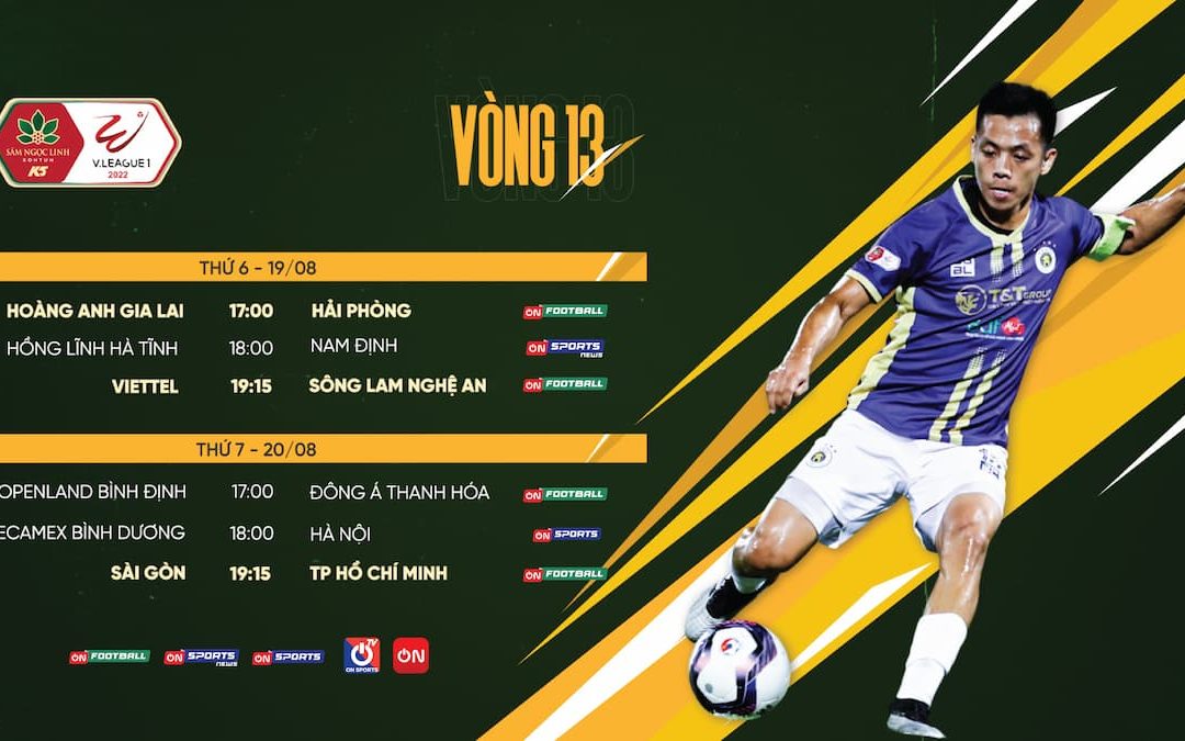 Link xem trực tiếp bóng đá V.League 1 vòng 13 trên VTVcab ON