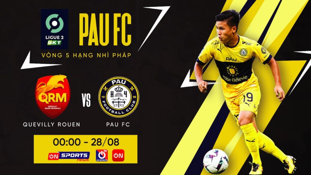 Link xem trực tiếp Quang Hải, Quevilly-Rouen vs Pau FC, Ligue 2