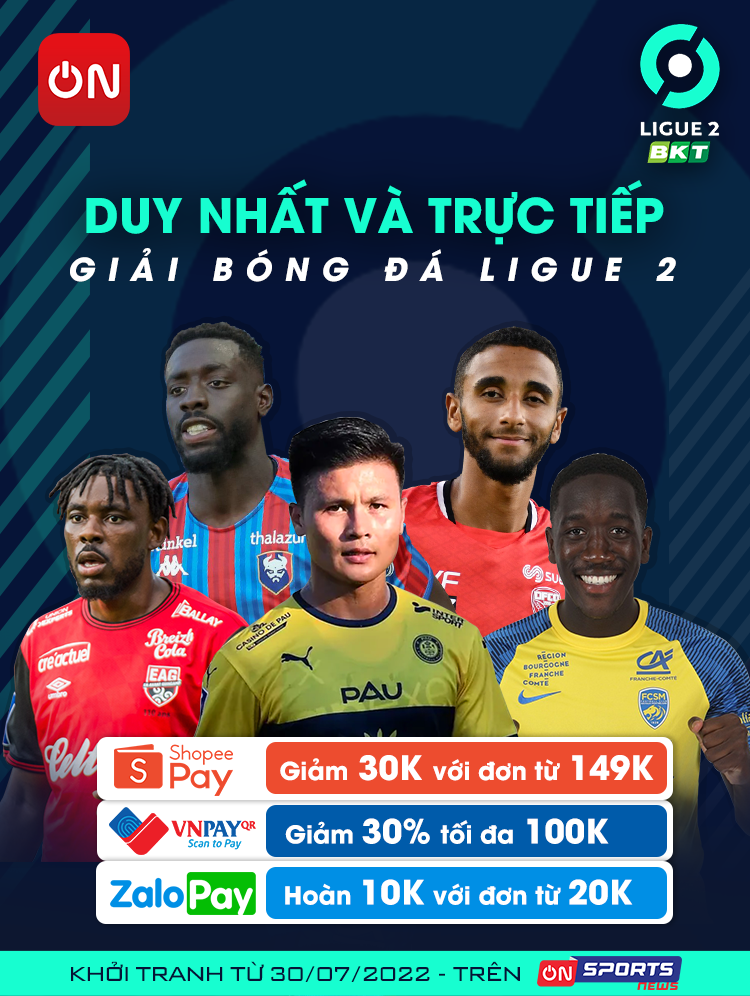 VTVcab ON khuyến mại Quang Hải Pau FC Ligue 2