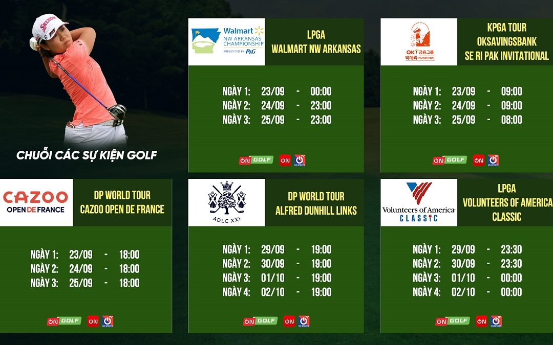 Lịch thi đấu và kênh trực tiếp bộ môn Golf mới nhất trên VTVcab ON