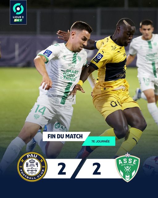 Highlights Pau FC 2-2 Saint Etienne, Ligue 2: Quang Hải không ra sân