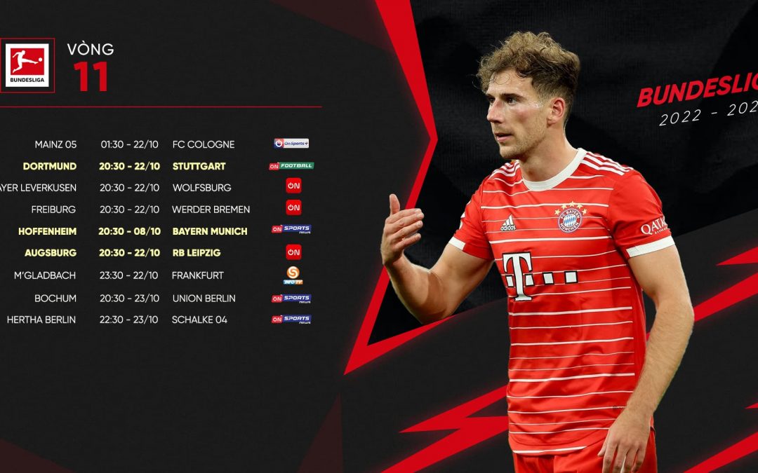 Lịch thi đấu và kênh trực tiếp bóng đá Đức - Bundesliga vòng 11
