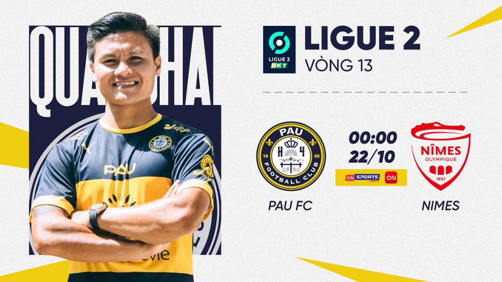 Lịch thi đấu và kênh trực tiếp Quang Hải, Pau FC vs. Nimes, vòng 13 Ligue 2 