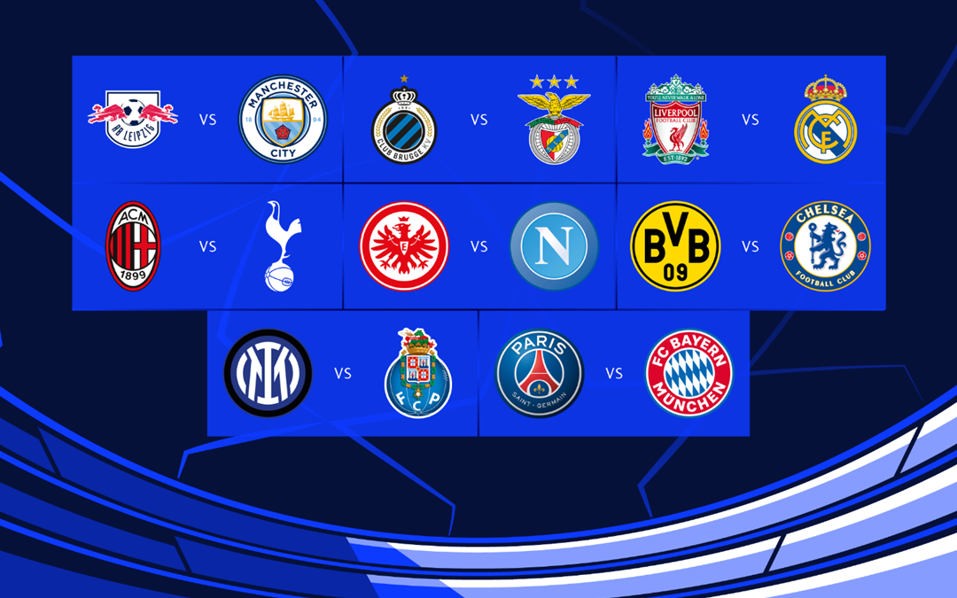 8 cặp đấu tại vòng 16 đội mạnh nhất Champions League 2022-2023