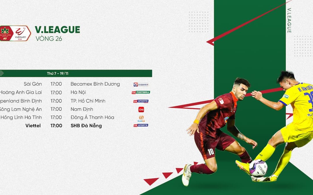 Link xem trực tiếp bóng đá V.League 1 vòng 26 trên VTVcab ON