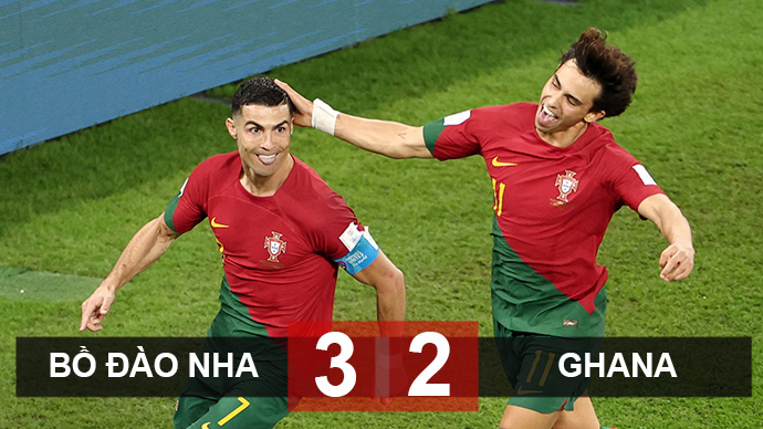 Ronaldo đi vào lịch sử, giúp Bồ Đào Nha thắng trận đầu World Cup 2022